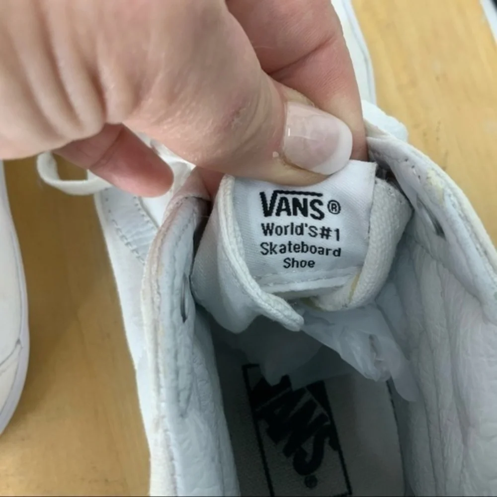 Vans high top skateboard white canvas sneaker
